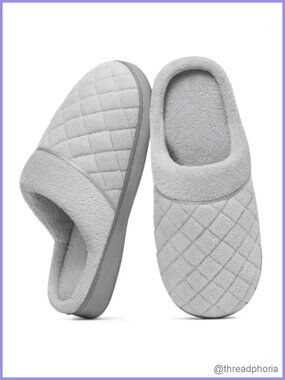 Memory Foam House Slippers Quilted Indoor Bedroom Shoes